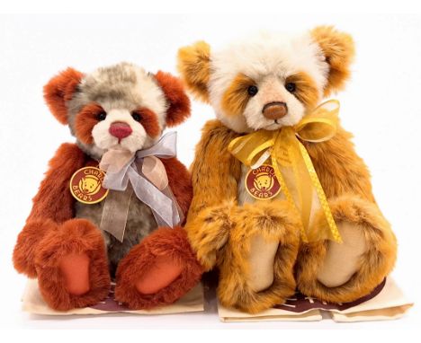 Charlie Bear pair including: (1) Ruby, CB 094080A, plush, swing labels, carry bag, 12"/30cm; (2) Jasmine, CB 094062, plush, s