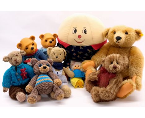 Teddy bear group including: Steiff 1906 replica teddy bear, yellow tag 000256, 20"/51cm; Charlie Bears Reddy , CB 215246O, pl