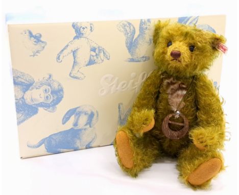 Steiff Jules the Jungle teddy bear, white tag 034947, LE 1500, mohair, with Swarovski crystals in necklace, MISSING certifica