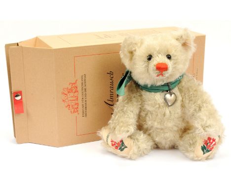 Steiff Almrausch teddy bear, German, Austrian and Swiss exclusive 2002, white tag 660597, LE 2000, grey mohair, Near Mint to 