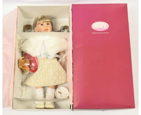 Gotz A Ballroom Dream vinyl doll, handcrafted, numbered artist design, LE 72/400, with Steiff miniature mohair teddy bear, ye