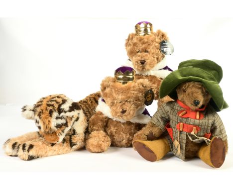 Collection of Steiff plush teddy bears, etc, including: Steiff Moritz panda bear, yellow tag 013249, with swing label and che