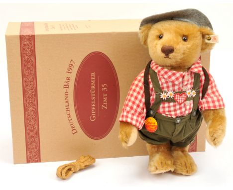Steiff Mountaineer Bear, white tag 670121, LE 2000, German exclusive 1997, mohair, with card tag, certificate, Excellent to E