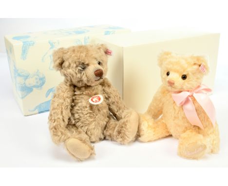 Steiff pair of teddy bears: (1) Danbury Mint Charlotte the Steiff Royal Baby bear, white tag 664809, LE to 31 December 2015, 