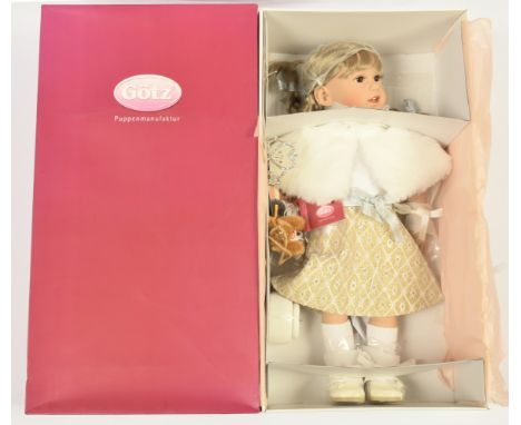 Gotz A Ballroom Dream vinyl doll, handcrafted, numbered artist design, LE 54/400, with Steiff miniature mohair teddy bear, ye