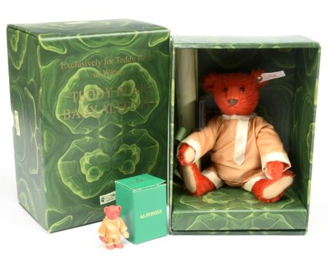 Steiff Baby Alfonzo Teddy Bear, white tag 653773, LE 5000 pieces exclusive to Teddy Bears of Witney, red mohair, certificate,