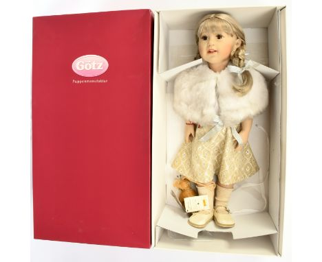 Gotz A Ballroom Dream vinyl doll, LE 74/400, with swing label certificate, silver tone paste crown is tarnished, clothing dis