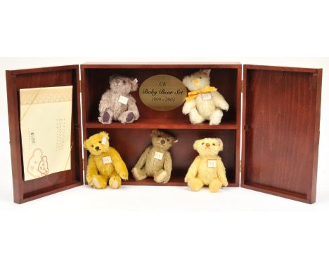 Steiff UK Baby Bear Set, 1999-2003, white tag 662225, LE 1847, 2006, includes miniature interpretation of the original compri