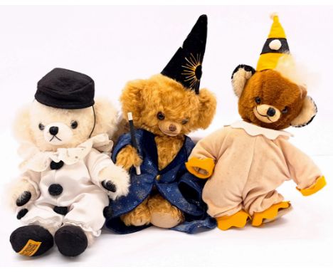Merrythought Cheeky/Punkie Bears trio including: (1) Hocus Pocus, LE 21/500, mohair, swing label certificate, 9"/23cm; (2) An