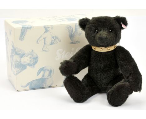 Steiff Classic dark green alpaca teddy bear, white tag 038365, LE 2008, MISSING chest tag, certificate, within Good Plus box,