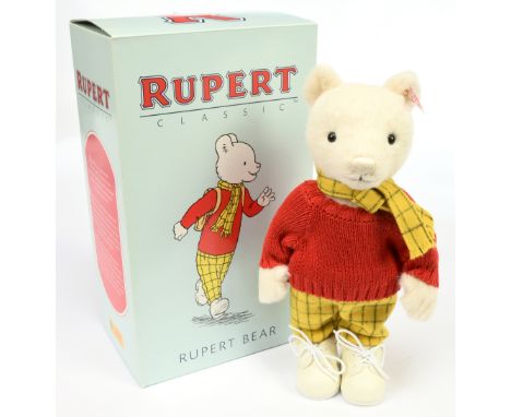 Steiff Classic Rupert the Bear, white tag 653568, LE 3000, alpaca, with certificate, Excellent Plus to Near Mint, within Good