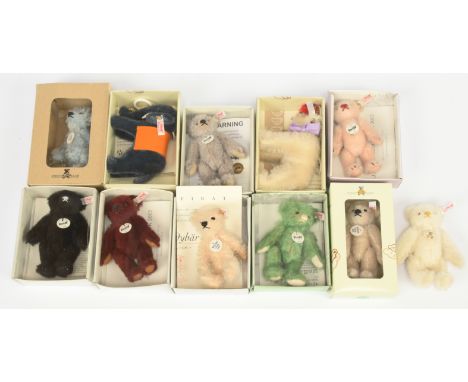 Steiff Club Year miniature mohair Bears x eleven, mainly boxed, Excellent to Near Mint, within Fair to Excellent boxes; (11).