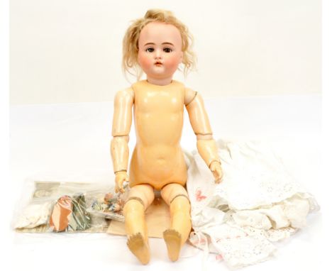 Simon &amp; Halbig/Kammer &amp; Reinhardt bisque antique child doll, German, c1910, impressed S &amp; H K * R 73, weighted br