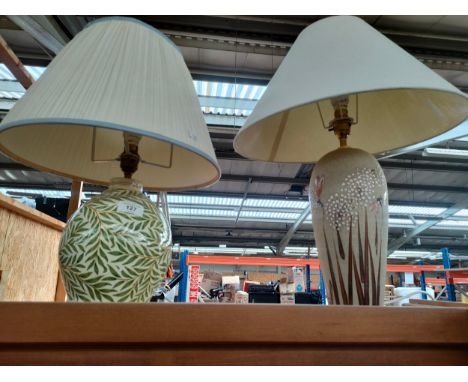 Large studio pottery table lamp along with other 