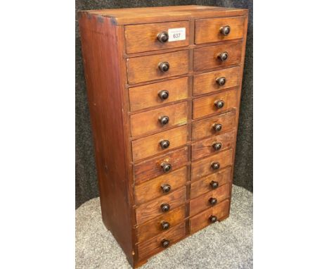 A Vintage multi drawer system. 20 drawers in total. 