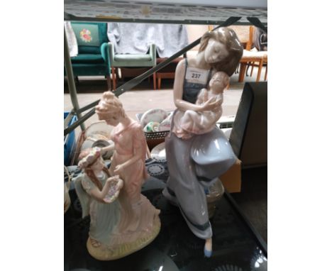 Large Nao figure woman holding child together with Wedgewood tender moments figure [Nao as found] 