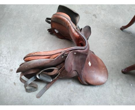Vintage leather horse saddle 