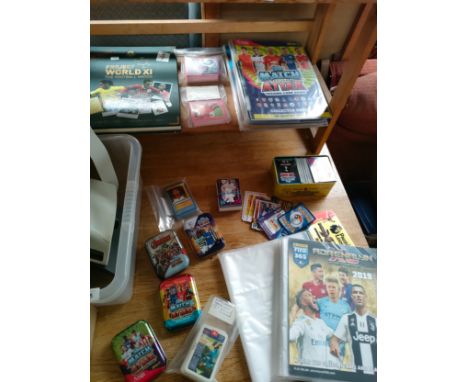 Shelf of collectable cards football playing includes subbuteo cards etc 