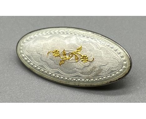 Norwegian 925S silver and enamel brooch produced by O.F. Hjortdahl of Oslo. 