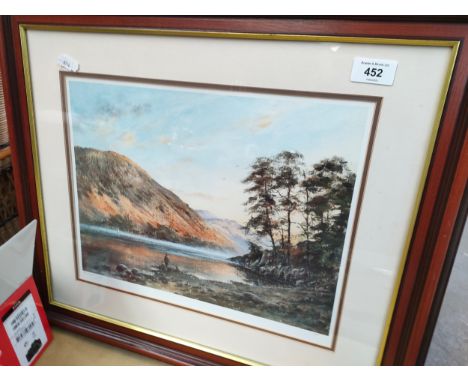Limited edition print fishing on the loch signed j hush 