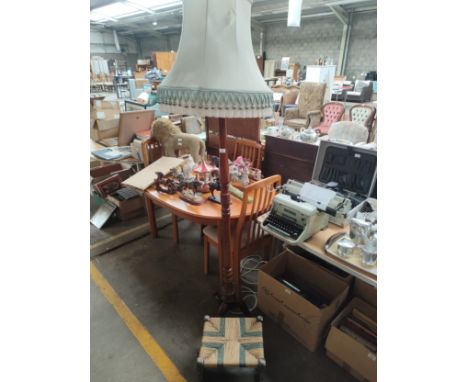 Standard floor light together with Scottish weaved stool 