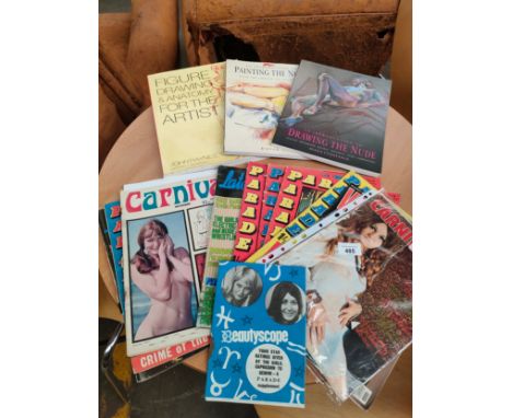 Selection of vintage adult content magazine etc 