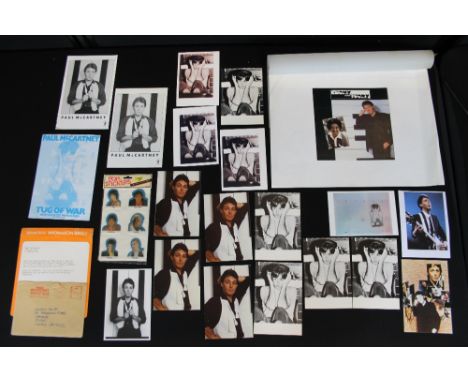 PAUL MCCARTNEY - collection of memorabilia from 1982 Tug of War recording sessions including 57 promo photos, 11 promo postca