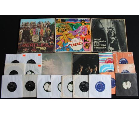 BEATLES/ROLLING STONES/60s - Collection of 17 x 7" and 5 x LP's. To include an early red label Please Please Me (Parlophone l