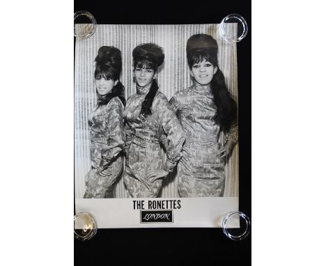 THE RONETTES - original London records promo photograph/poster of The Ronettes.  With Decca "Not for Sale" company stamp on r