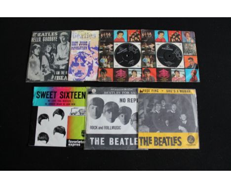 THE BEATLES - DUTCH SINGLES/EP's - Collection of 7 x 7" singles and EP's. Titles are No Reply (HHR 136), I Feel Fine b/w She'