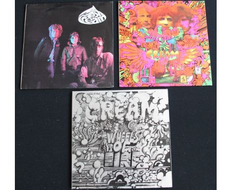 CREAM - Original pressing copies of 3 LP's; Disraeli Gears Fresh Cream and Wheel Of Fire. Disraeli Gears (original stereo 594