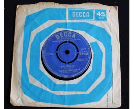 THE ROLLING STONES - NOT FADE AWAY DEMO - Rare demonstration 7" single of Not Fade Away b/w Little By Little, issued on Decca