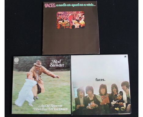 ROD STEWART/FACES - Collection of 3 x original titles LP's. Titles are Rod Stewart - An Old Raincoat Won't Ever Let You Down 