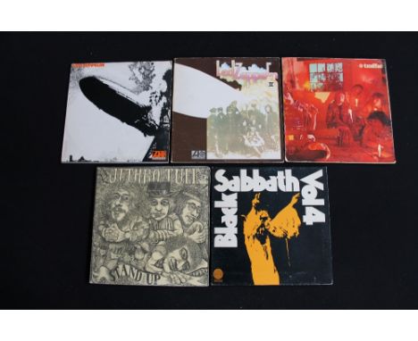 ROCK/PROG - Great selection of 5 x early issue records. Titles are Led Zeppelin I (plum Atlantic 588171 A1/B1 - VG/Ex, Led Ze