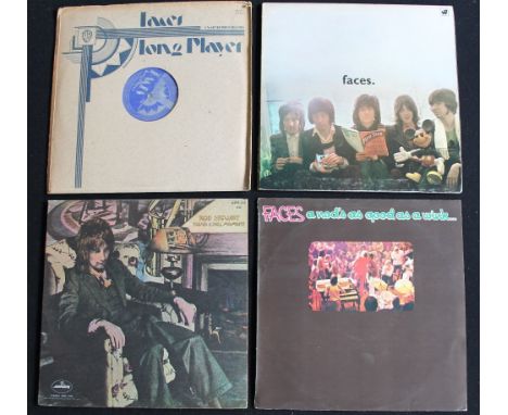 ROD STEWART/FACES - Collection of 4 x original title LP's. Titles are Long Player (WS 3011 - Ex/VG+ company sleeve), The Firs