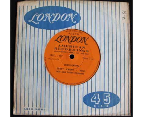 SONNY KNIGHT - CONFIDENTIAL - Very scarce single sided 7" demonstration single of Confidential (London MSD 1477). The record 