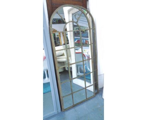 MIRRORS, a pair, domed top architectural style, 158cm x 66cm. (2)