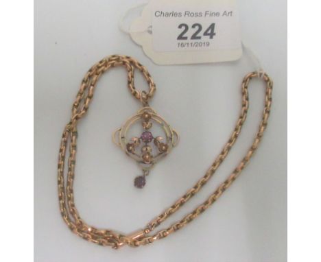 A 9ct gold chain and pendant.