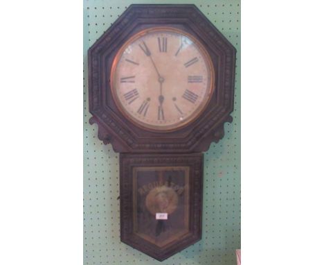 An early 20th century drop-dial regulator wall clock.