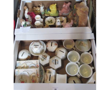 Two boxes containing a large quantity of miscellaneous china, to include: two Royal Worcester figurines: Golden Memories and 