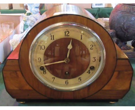 An Art Deco three train mantle clock.