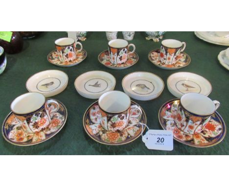 A set of six Royal Crown Derby coffee cans &amp; saucers, together with four Royal Worcester coasters.