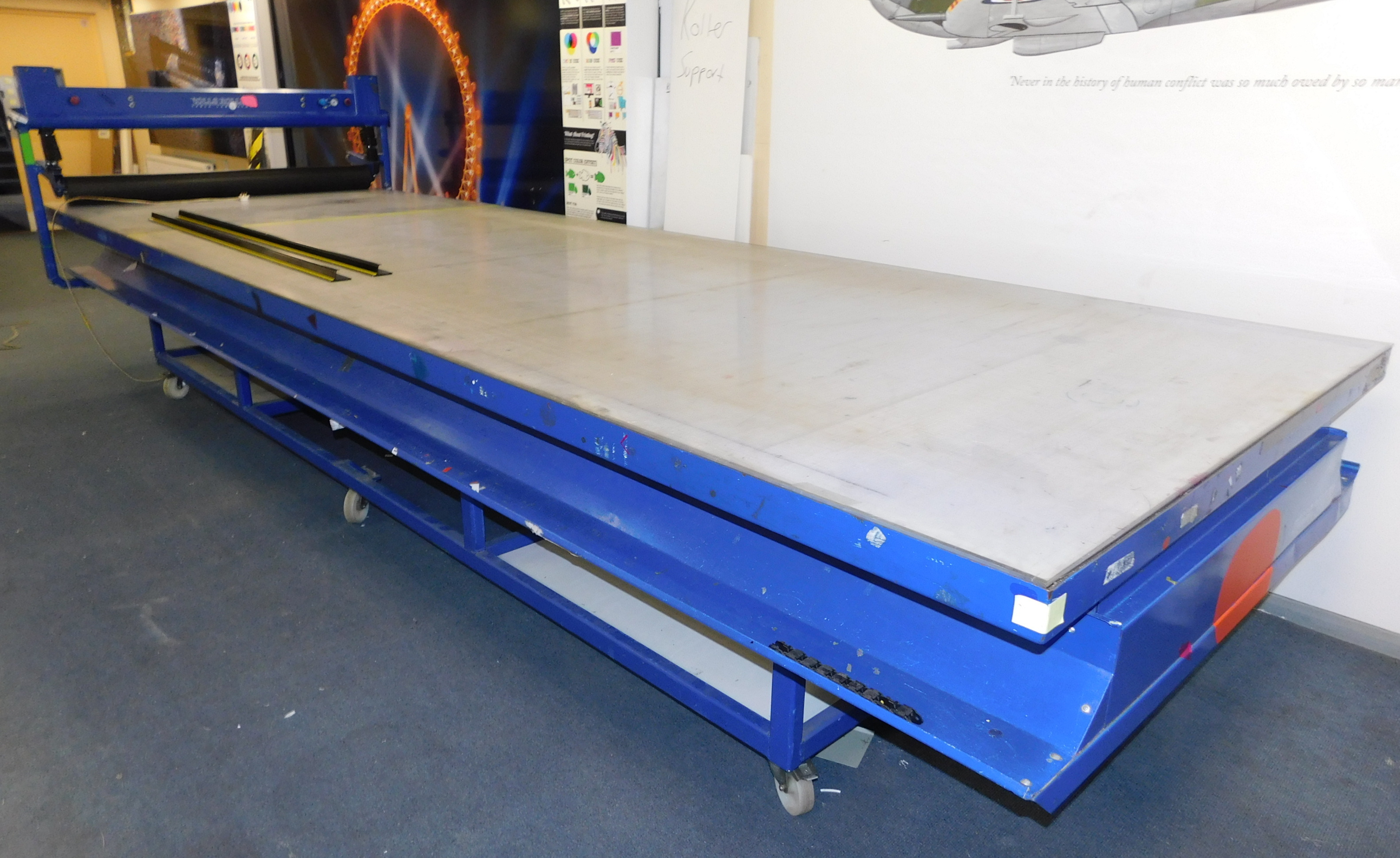 Rolls Roller Table Laminator, 5.4m X 1.7m, 240v. (head requires