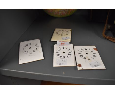A selection of enamel French and similar carriage clock faces or dials