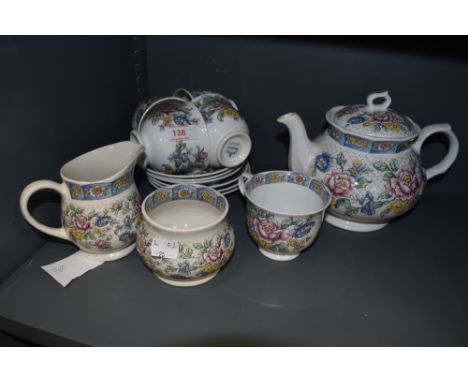 A part tea service by Sadler in the Victoria design
Tea pot has chip to base all other pieces good
