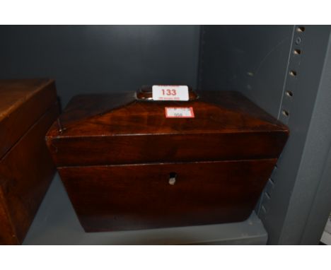 A mahogany cased antique tea caddy