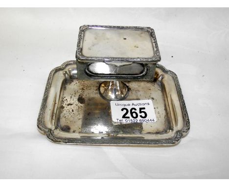 An unusual silver plated snuff box