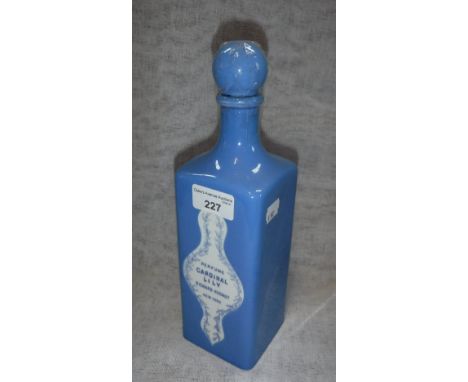 RICHARD HUDNUT NEW YORK;  A GLAZED BLUE CERAMIC "CARDINAL LILY" PERFUME BOTTLE, "This Bottle is the property of R. Hudnut's P