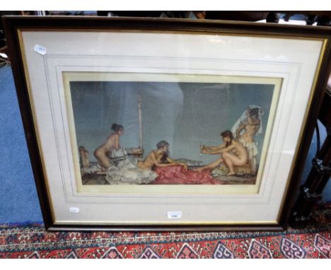 WILLIAM RUSSELL FLINT: 'Silver Mirror', signed print, pub. Frost & Reed