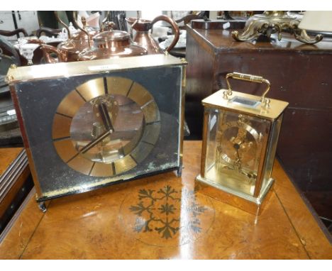 A VINTAGE 1960S KUNDO MANTEL CLOCK and another similar